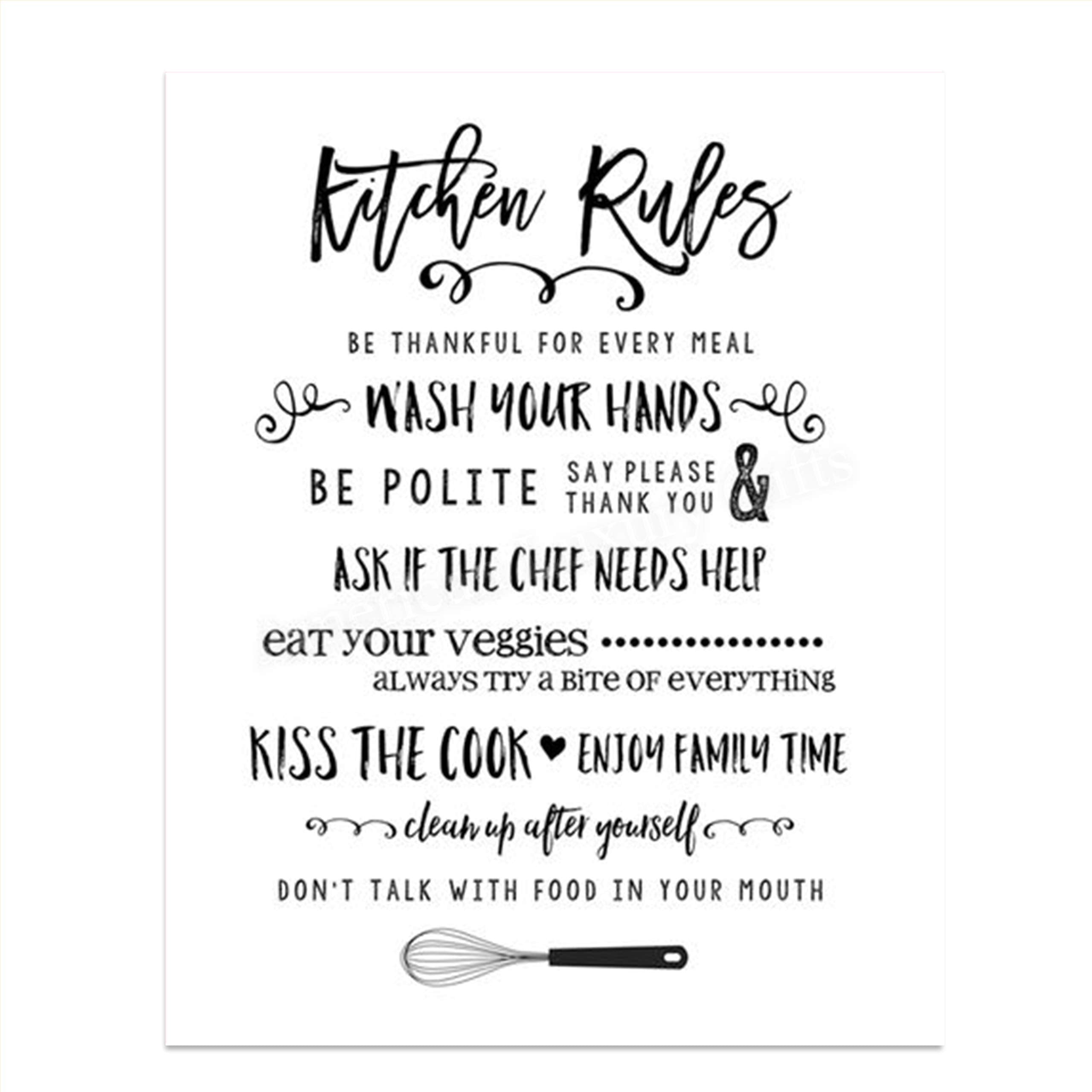  Earus Kitchen Decor Gifts for Mom, Kitchen Rules Wall