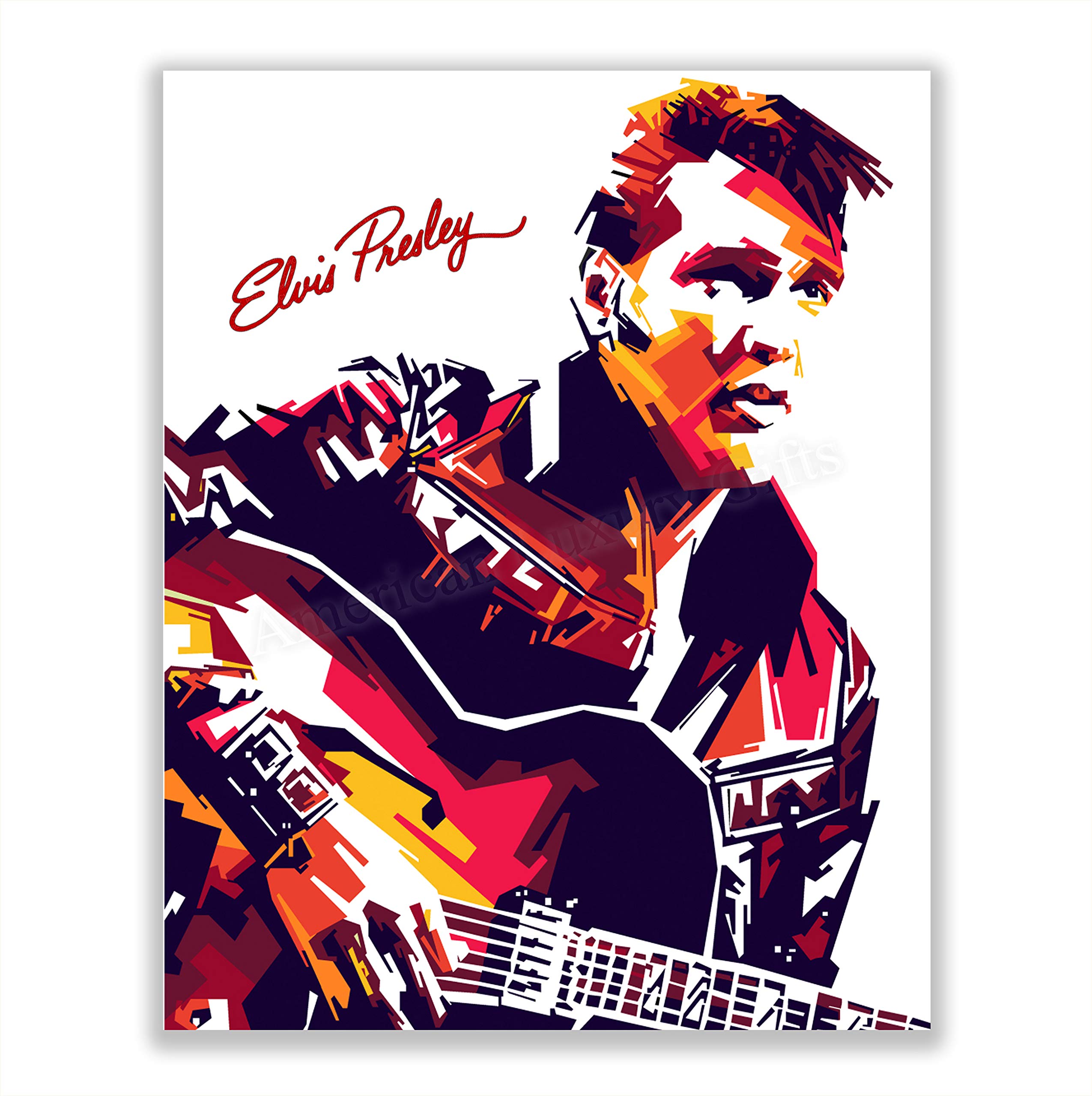 Elvis Presley- Abstract Silhouette Wall Art- 8 x 10