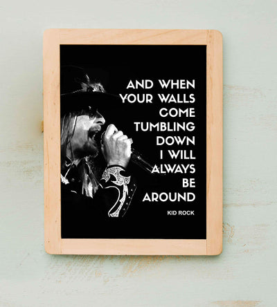 When The Walls Come Tumbling Down-Kid Rock"Only God Knows Why" Song Lyrics Wall Art -8 x 10" Rock Music Poster Print-Ready to Frame. Home-Office-Studio-Bar-Cave Decor. Perfect Gift for Fans!