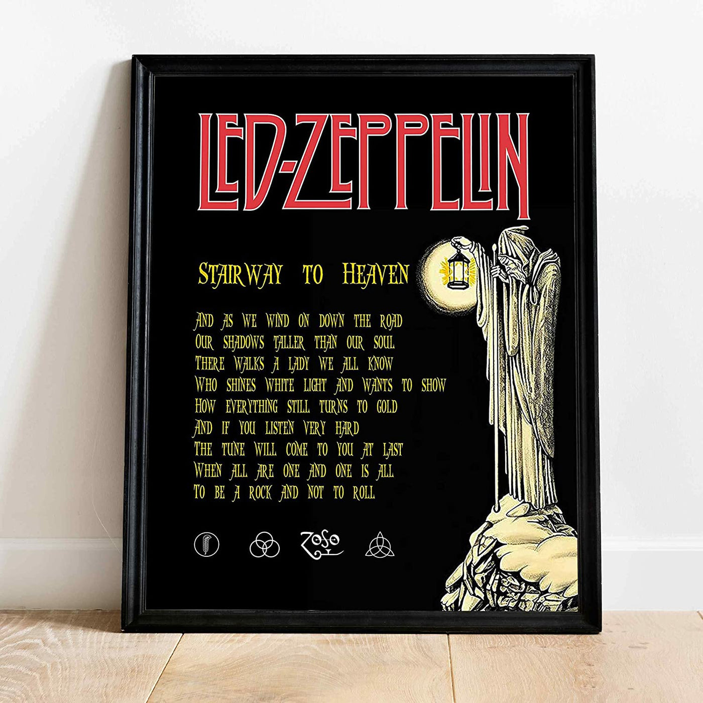 Led Zeppelin Band-"Stairway To Heaven" Song Lyrics Wall Art- 11 x 14"