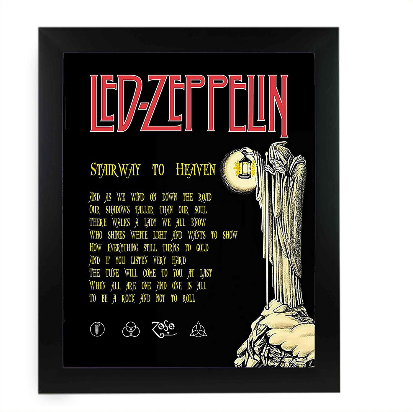 Led Zeppelin Band-"Stairway To Heaven" Song Lyrics Wall Art- 11 x 14"
