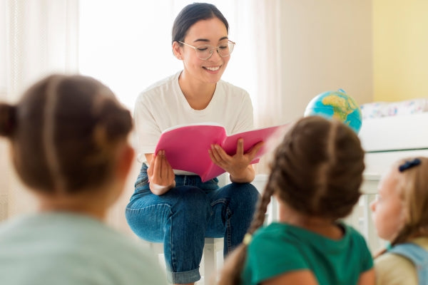 front-view-woman-reading-something-her-students