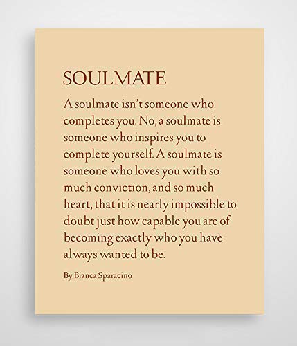 SOULMATE- Love Wall Art Print-8 x 10" Romantic Wall Decor-Ready to Frame. Modern Poem Print by Bianca Sparacino. Amorous Home-Bedroom-Personal Decor. Lasting, Loving Art Gift- Express Your Feelings.