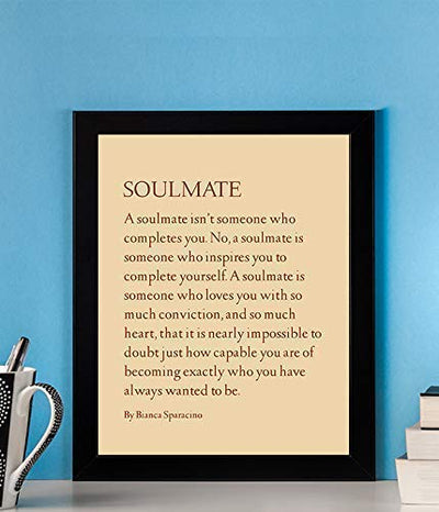 SOULMATE- Love Wall Art Print-8 x 10" Romantic Wall Decor-Ready to Frame. Modern Poem Print by Bianca Sparacino. Amorous Home-Bedroom-Personal Decor. Lasting, Loving Art Gift- Express Your Feelings.