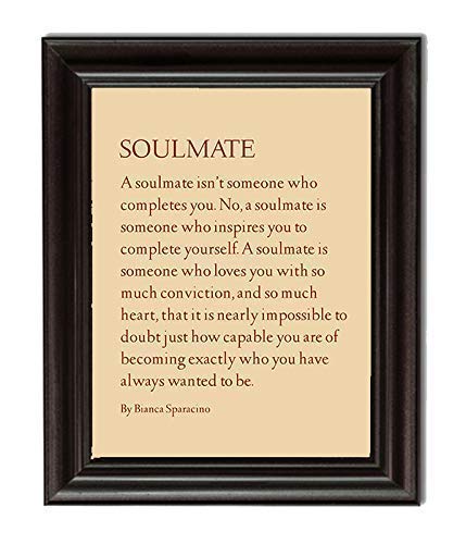 SOULMATE- Love Wall Art Print-8 x 10" Romantic Wall Decor-Ready to Frame. Modern Poem Print by Bianca Sparacino. Amorous Home-Bedroom-Personal Decor. Lasting, Loving Art Gift- Express Your Feelings.