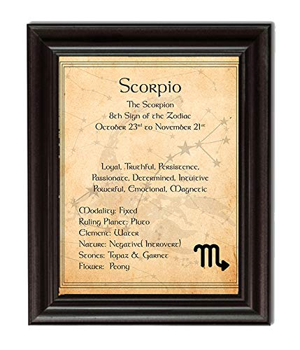 Scorpio-The Scorpion Zodiac Sign Wall Art. 8 x 10" Print Wall Print-Ready to Frame. Constellation Design-Astrology Decor for Home-Office-Bedroom. Horoscope&