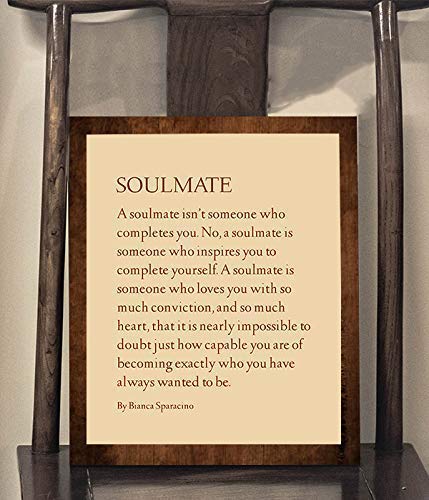 SOULMATE- Love Wall Art Print-8 x 10" Romantic Wall Decor-Ready to Frame. Modern Poem Print by Bianca Sparacino. Amorous Home-Bedroom-Personal Decor. Lasting, Loving Art Gift- Express Your Feelings.