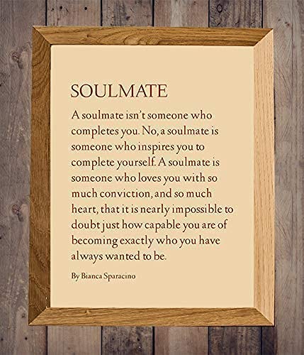 SOULMATE- Love Wall Art Print-8 x 10" Romantic Wall Decor-Ready to Frame. Modern Poem Print by Bianca Sparacino. Amorous Home-Bedroom-Personal Decor. Lasting, Loving Art Gift- Express Your Feelings.