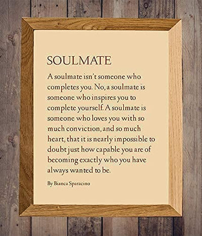 SOULMATE- Love Wall Art Print-8 x 10" Romantic Wall Decor-Ready to Frame. Modern Poem Print by Bianca Sparacino. Amorous Home-Bedroom-Personal Decor. Lasting, Loving Art Gift- Express Your Feelings.