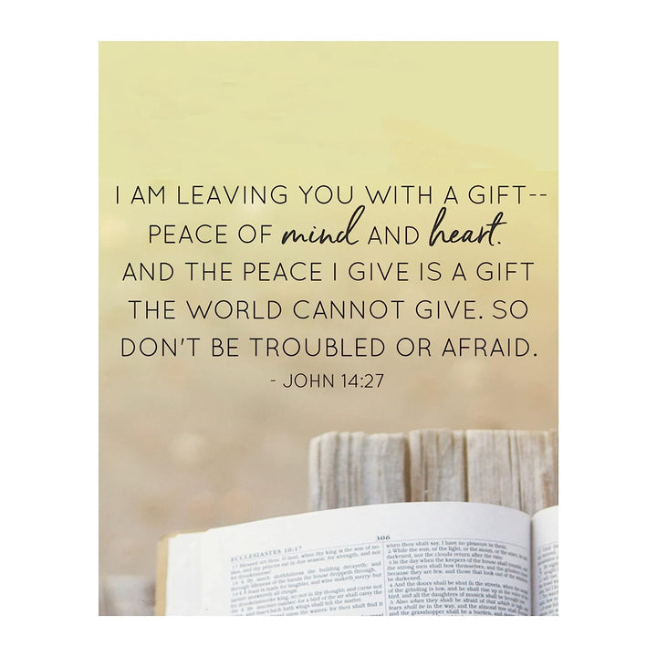 I AM Leaving You With Peace The World Cannot Give-John 14:27- Bible Verse Wall Art-8x10"-Scripture Wall Print-Ready to Frame. Typographic Photo Design. Home &amp; Office D?cor. Christian Gift of Spirit!