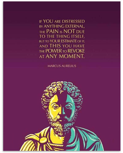 Marcus Aurelius Quotes Wall Art-"If You Are Distressed-You Have the Power to Revoke"-8 x 10 Art Wall Print-Ready to Frame. Old World Decor for Home-Office-Classroom. Inspirational Philosophical Quote.