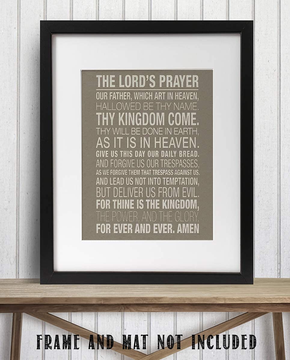 The Lords Prayer Modern- Scripture Wall Art Print-8 x 10"- Typographic Wall Print- Ready to Frame. Home D?cor-Kitchen-Dining D?cor- Christian Gifts. Matthew 6: 9-13- Biblical Prayer For Any Time.