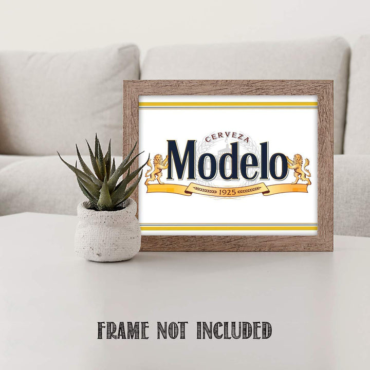 Modelo Beer- Logo Poster Print- 10 x 8" Wall Decor Print-Ready To Frame."Cerveza-1925"-Beer Sign Replica Print. Perfect Decor for Man Cave-Bar-Game Room-Garage-Dorm. Great Gift!