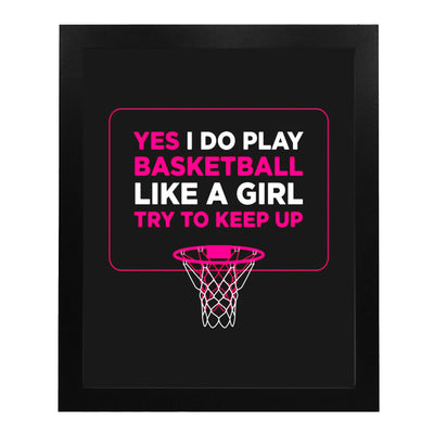 Girls' Basketball Motivational Quotes Wall Art – Smack Talk Typographic Print for Home, Bedroom, Locker Room and Gym Decor