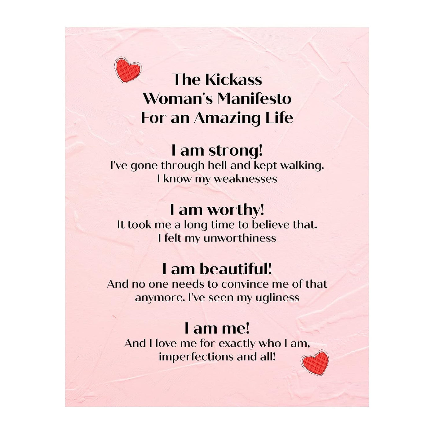 Kickass Woman's Manifesto for an Amazing Life -Inspirational Quotes Wall Art-8 x 10"-Fierce Motivational Wall Print-Ready to Frame. Great Home-Office-Studio-Dorm Decor. Perfect Gift of Motivation!