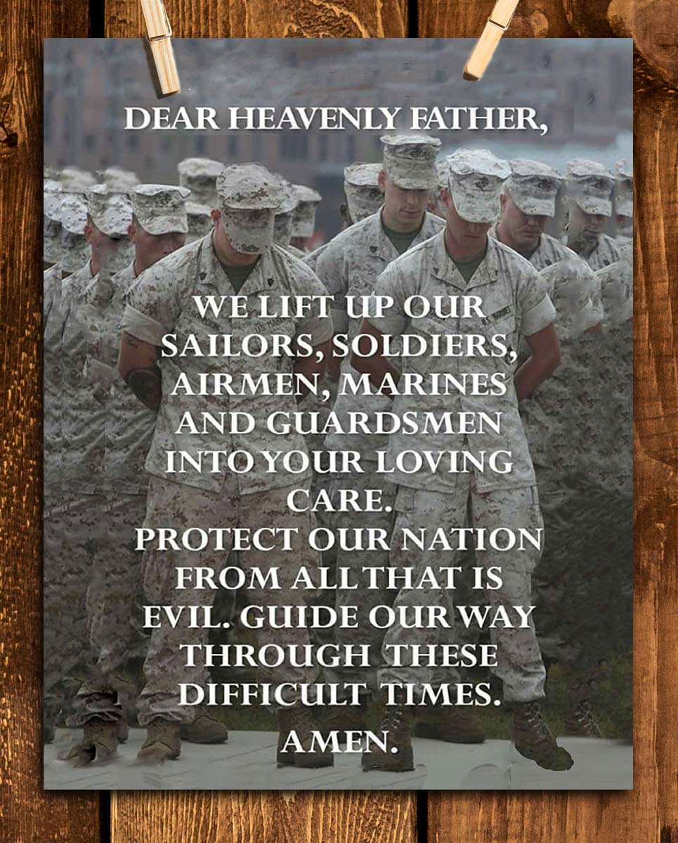 All Military Prayer- Wall Art Print- 8 x 10"-Ready to Frame. Father Protect Our Nations&