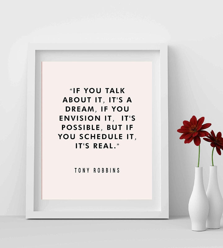 Tony Robbins Quotes Wall Art-"If You Schedule It, It&