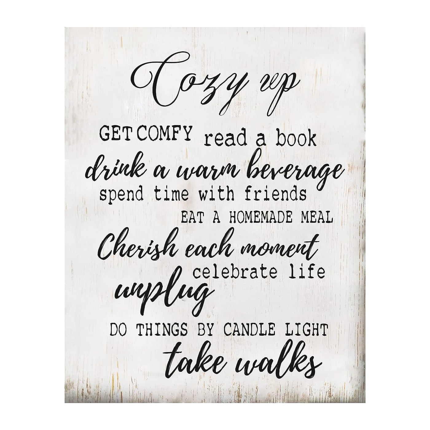 Relaxin' Rules- Rustic Wall Art- 8 x 10" Wall Print Decor-Ready to Frame. Distressed Sign Print Perfect For Beach, Lake, Cabin or Lodge Wall Decor. Great Reminders to Relax, Unplug & Celebrate Life!