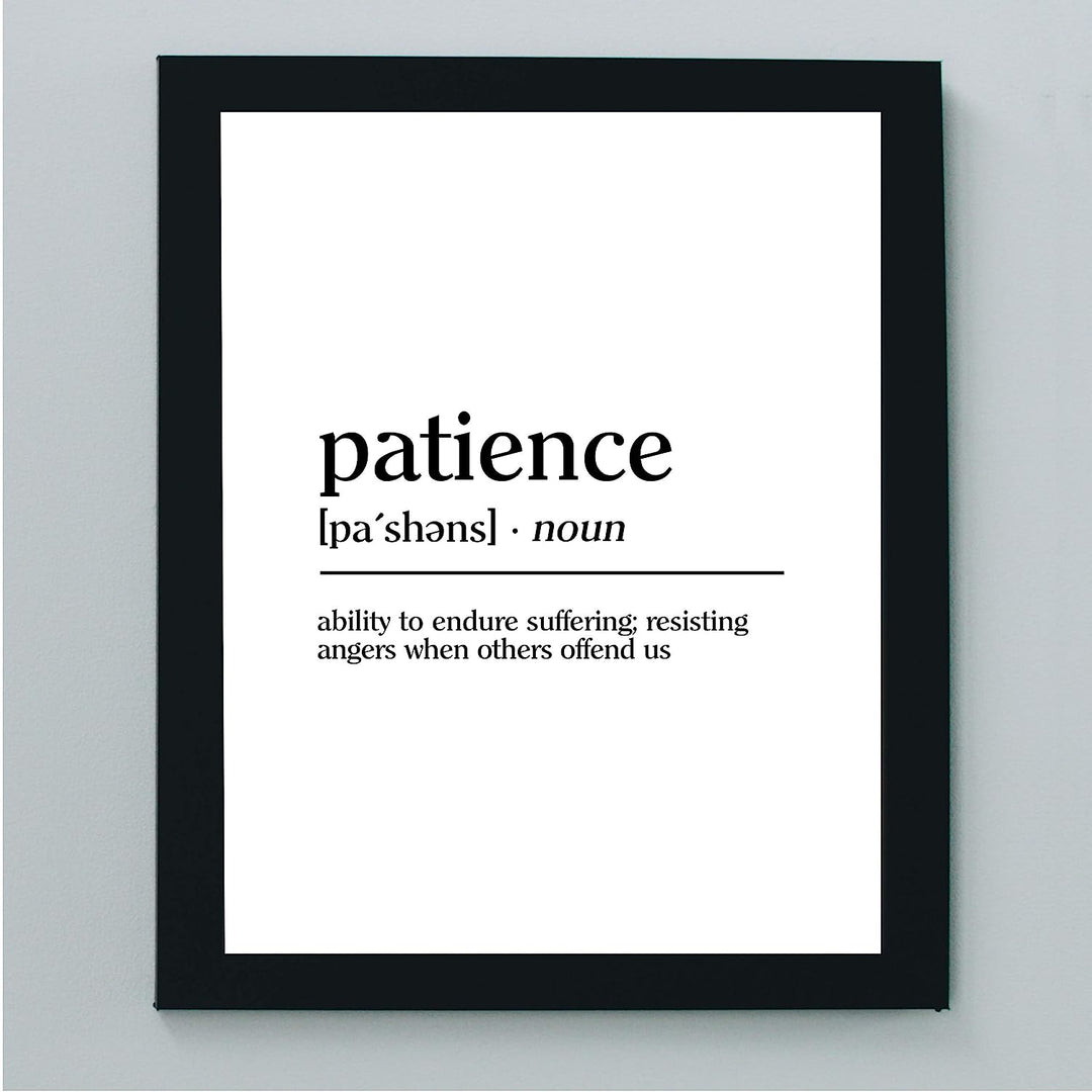 Definition of Patience Inspirational Christian Wall Art-8 x 10" Motivational"Gifts of the Spirit" Print-Ready to Frame. Home-Office-Church-Scripture Decor. Great Religious Gift-Be Patient!