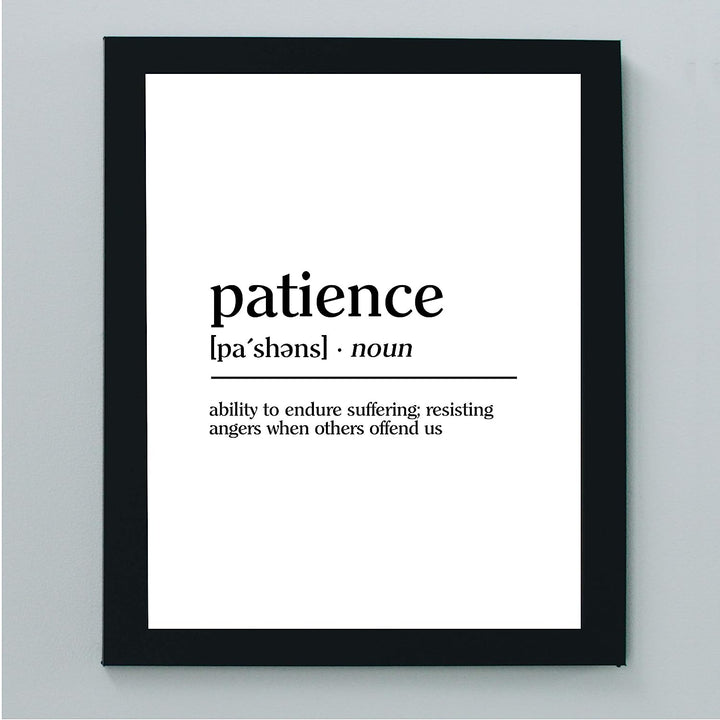 Definition of Patience Inspirational Christian Wall Art-8 x 10" Motivational"Gifts of the Spirit" Print-Ready to Frame. Home-Office-Church-Scripture Decor. Great Religious Gift-Be Patient!