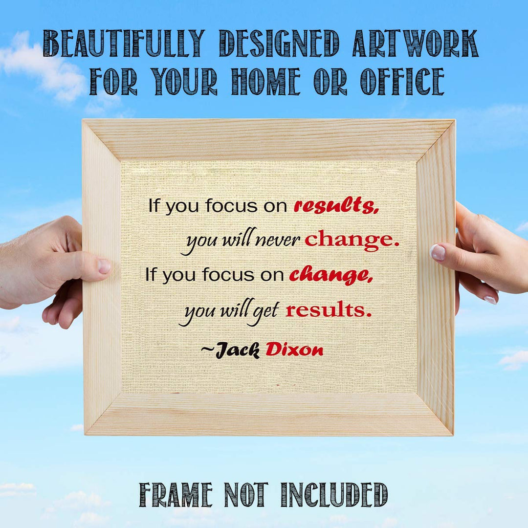 Focus On Change- You Will Get Results- 10 x 8" Motivational Quotes Wall Art by Jack Dixon. Typographic Poster Print-Ready to Frame. Ideal for Home-School-Gym-Office D?cor. Inspire Your Team.