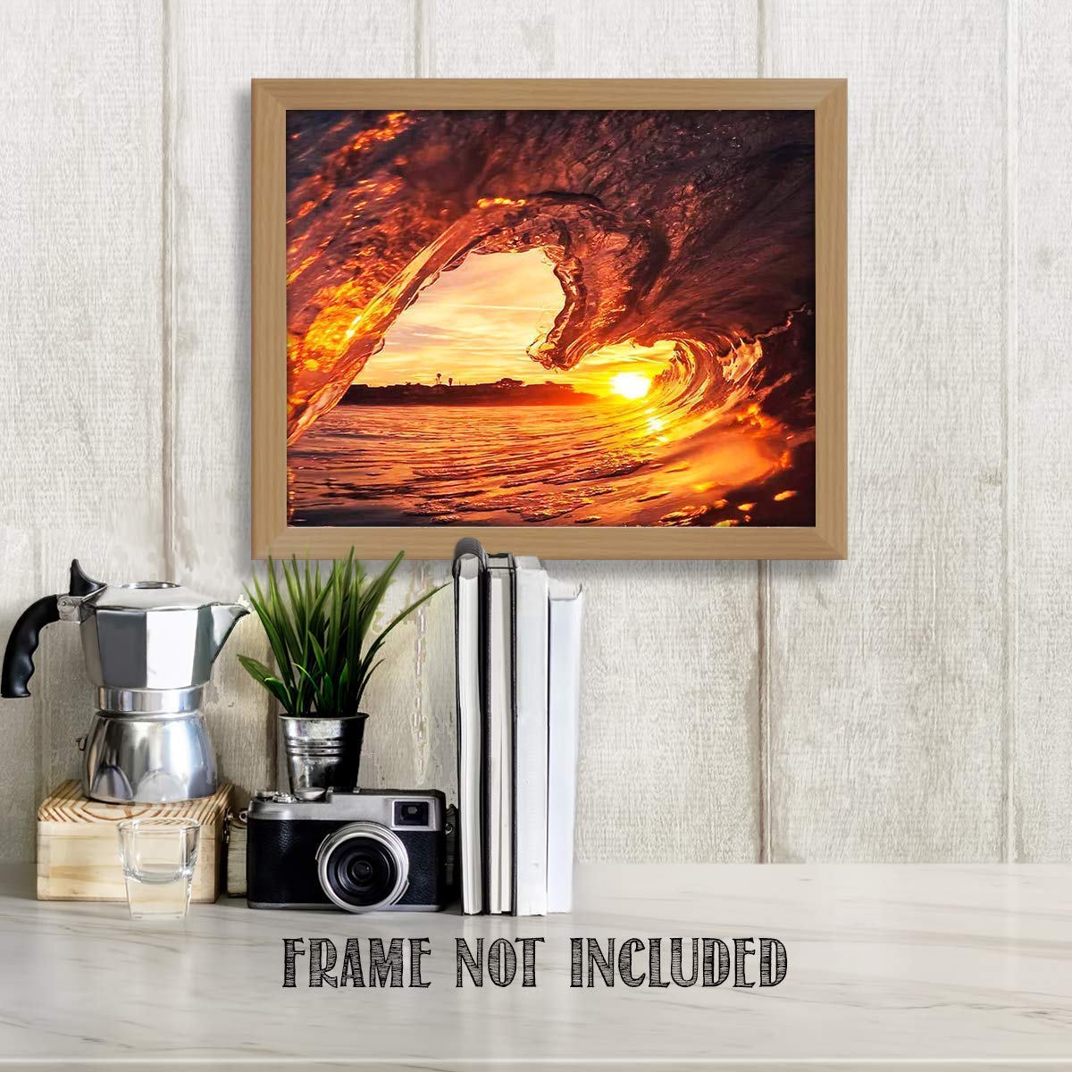 Heart Shaped Wave Sunset- Inside the Heart of the Ocean - 8 x 10 - Art Image Print Ready to Frame. Modern Home D?cor, Office D?cor & Wall Prints for Beach & Ocean Lover Themes. Makes a Perfect Gift!