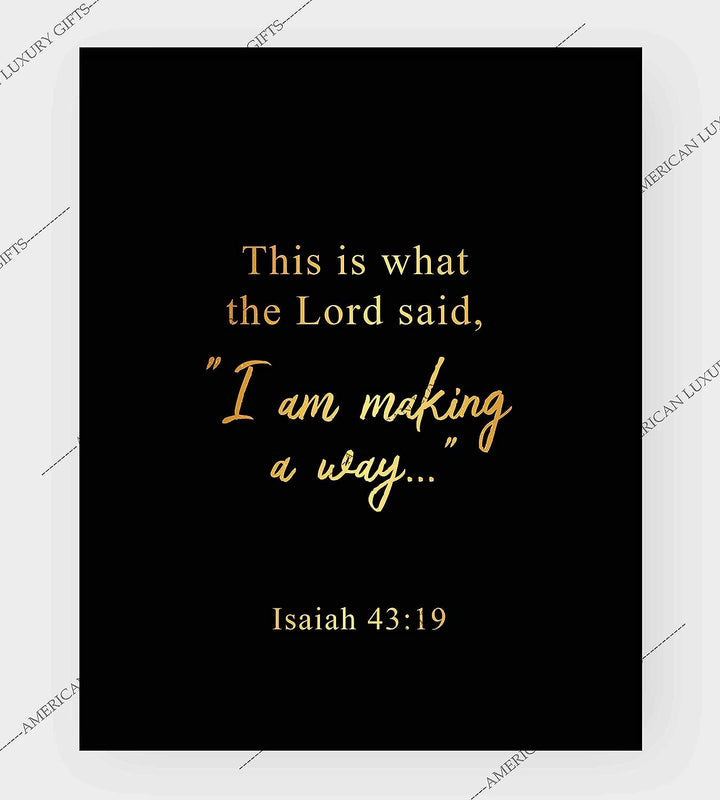 The Lord Said-"I Am Making A Way"-Isaiah 43:19- Bible Verse Art-8 x 10" Modern Typographic Design. Scripture Wall Print-Ready to Frame. Inspirational Home-Office-Church Decor. Great Christian Gift!