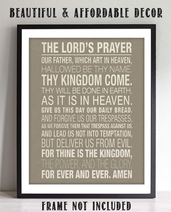 The Lords Prayer Modern- Scripture Wall Art Print-8 x 10"- Typographic Wall Print- Ready to Frame. Home D?cor-Kitchen-Dining D?cor- Christian Gifts. Matthew 6: 9-13- Biblical Prayer For Any Time.