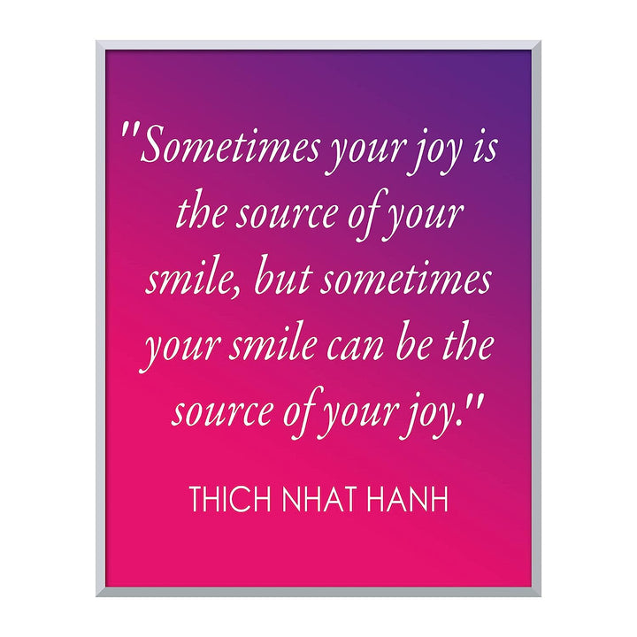 Your Smile Can Be the Source of Your Joy -Thich Nhat Hanh Mindfulness Quotes -8 x 10" Spiritual Wall Art Print-Ready to Frame. Home-Office-Studio-Meditation-Zen Decor. Great Life Lesson-Smile!