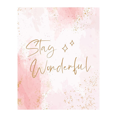 Stay Wonderful Inspirational Quotes Wall Decor -8 x 10" Motivational Women, Teens, & Girls Gold Stars Print -Ready to Frame. Perfect Home-Bedroom-Office-Studio-Salon Decor. Great Daily Reminder!