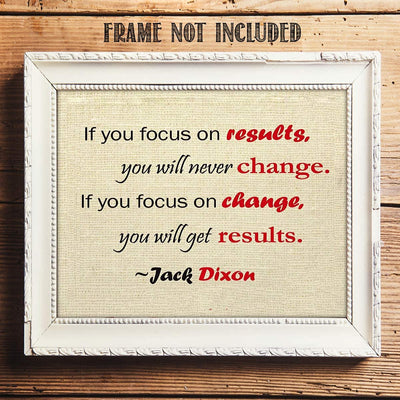 Focus On Change- You Will Get Results- 10 x 8" Motivational Quotes Wall Art by Jack Dixon. Typographic Poster Print-Ready to Frame. Ideal for Home-School-Gym-Office D?cor. Inspire Your Team.