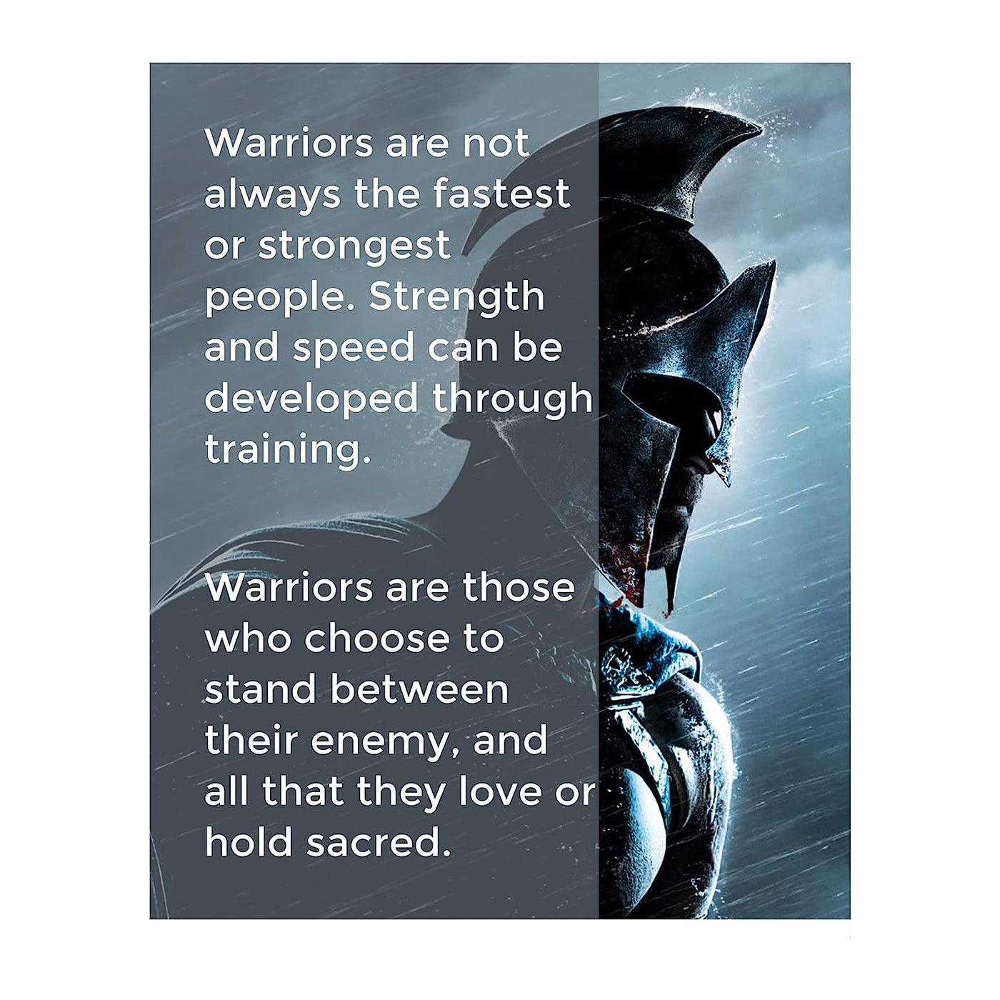 Warriors Stand Between Their Enemy & All They Love Inspirational Quotes Wall Art -8 x 10" Fierce Motivational Wall Print-Ready to Frame. Home-Office-Studio-Dorm Decor. Perfect Gift of Motivation!