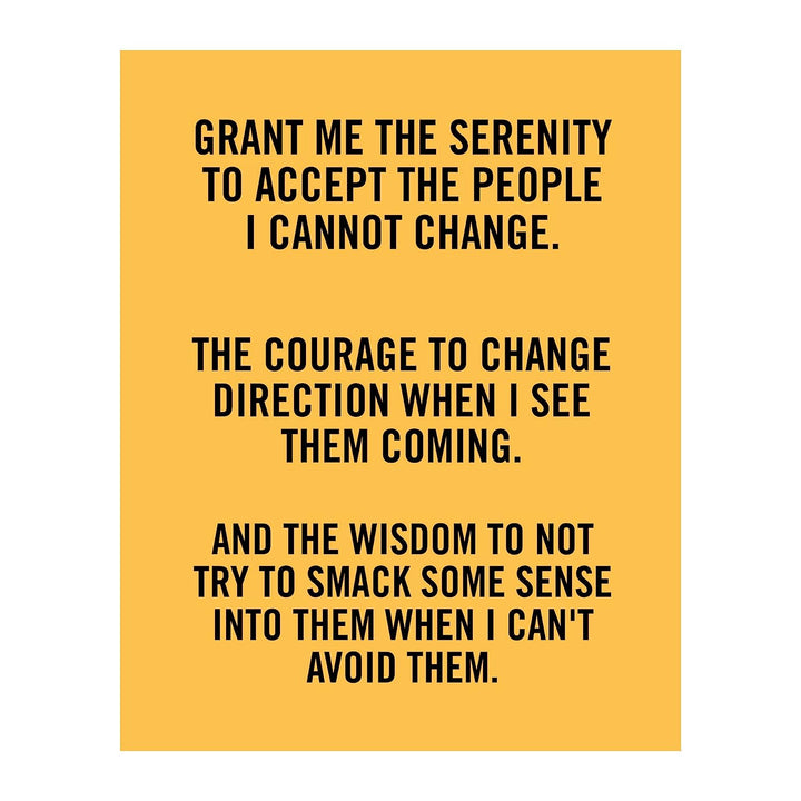 Grant Me the Wisdom to Not Smack Them Funny Wall Art -8 x 10" Sarcastic Print-Ready to Frame. Modern Typographic Design. Humorous Home-Office-Bar-Shop-Cave Decor. Great Novelty Sign-Fun Gift!