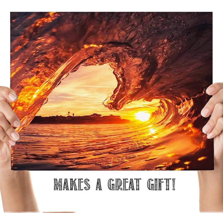 Heart Shaped Wave Sunset- Inside the Heart of the Ocean - 8 x 10 - Art Image Print Ready to Frame. Modern Home D?cor, Office D?cor &amp; Wall Prints for Beach &amp; Ocean Lover Themes. Makes a Perfect Gift!