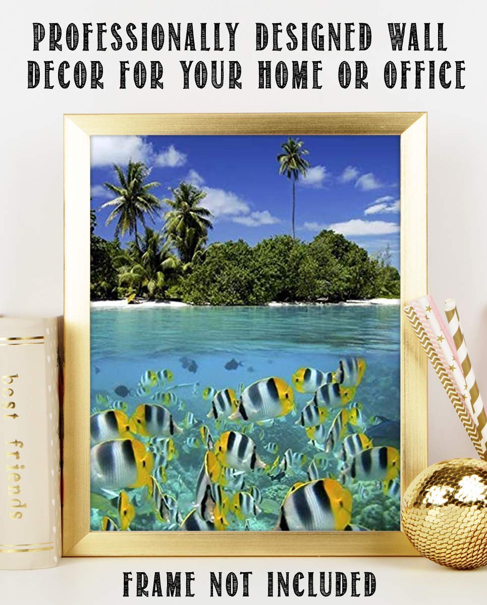 Tropical Island Snorkeling Fish- 8 x 10 Prints Wall Art. Perfect for Home Decor, Office Decor or Children's Bedroom Decor. Perfect Gift for the Tropical Fishy Folks and Aquarium Lovers.