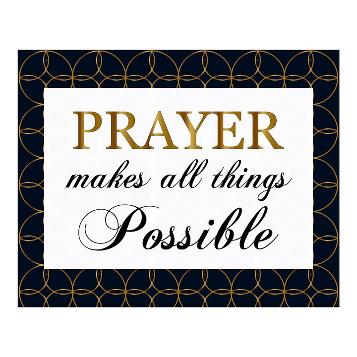 Prayer Makes All Things Possible-Inspirational Wall Art- 10 x 8"-Spiritual Art Print. Modern Typographic Design-Ready to Frame. Home-Church-Office-School Decor. Inspiring-Encouraging Christian Gift.