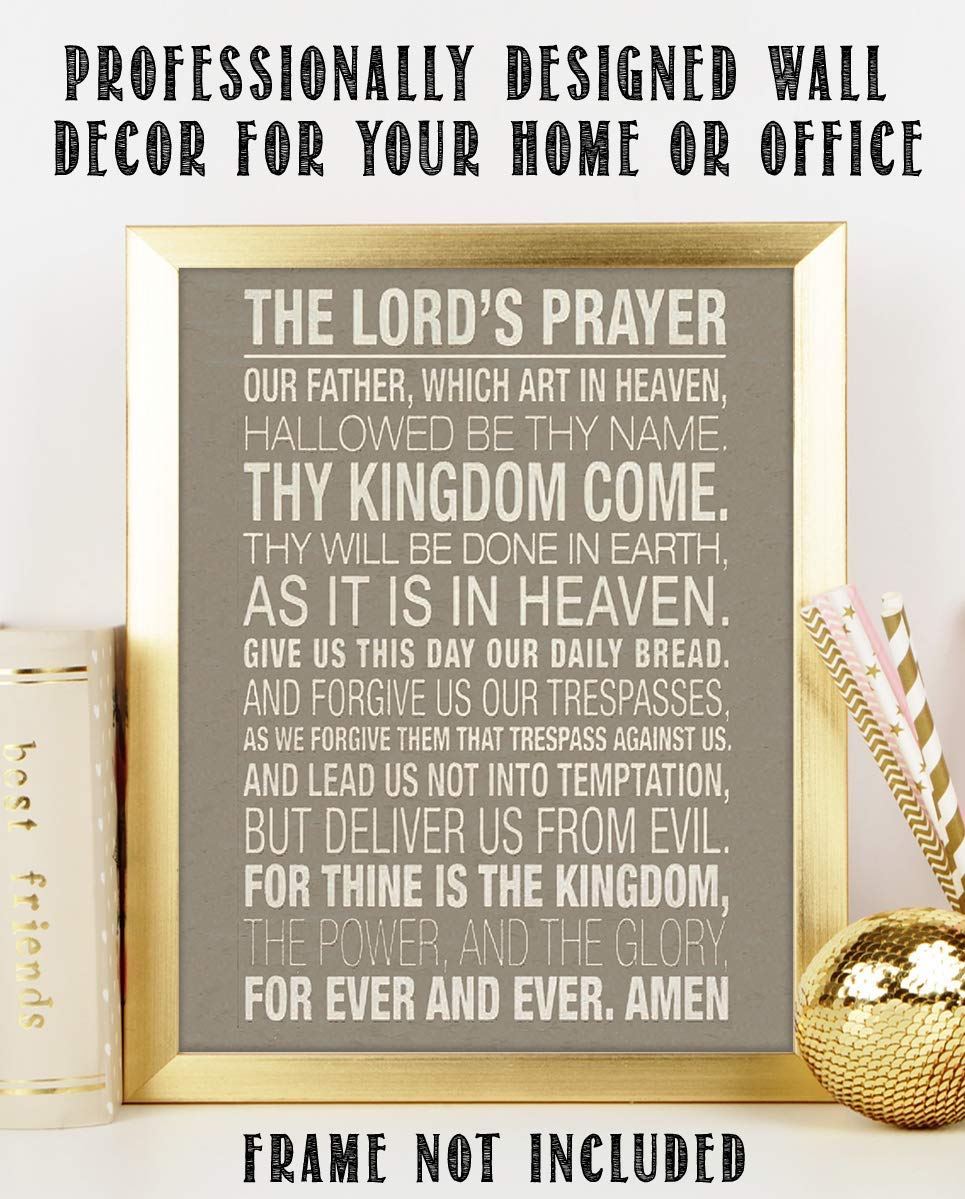 The Lords Prayer Modern- Scripture Wall Art Print-8 x 10"- Typographic Wall Print- Ready to Frame. Home D?cor-Kitchen-Dining D?cor- Christian Gifts. Matthew 6: 9-13- Biblical Prayer For Any Time.