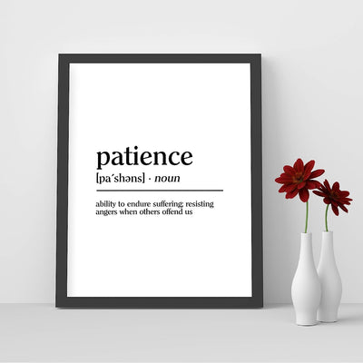 Definition of Patience Inspirational Christian Wall Art-8 x 10" Motivational"Gifts of the Spirit" Print-Ready to Frame. Home-Office-Church-Scripture Decor. Great Religious Gift-Be Patient!