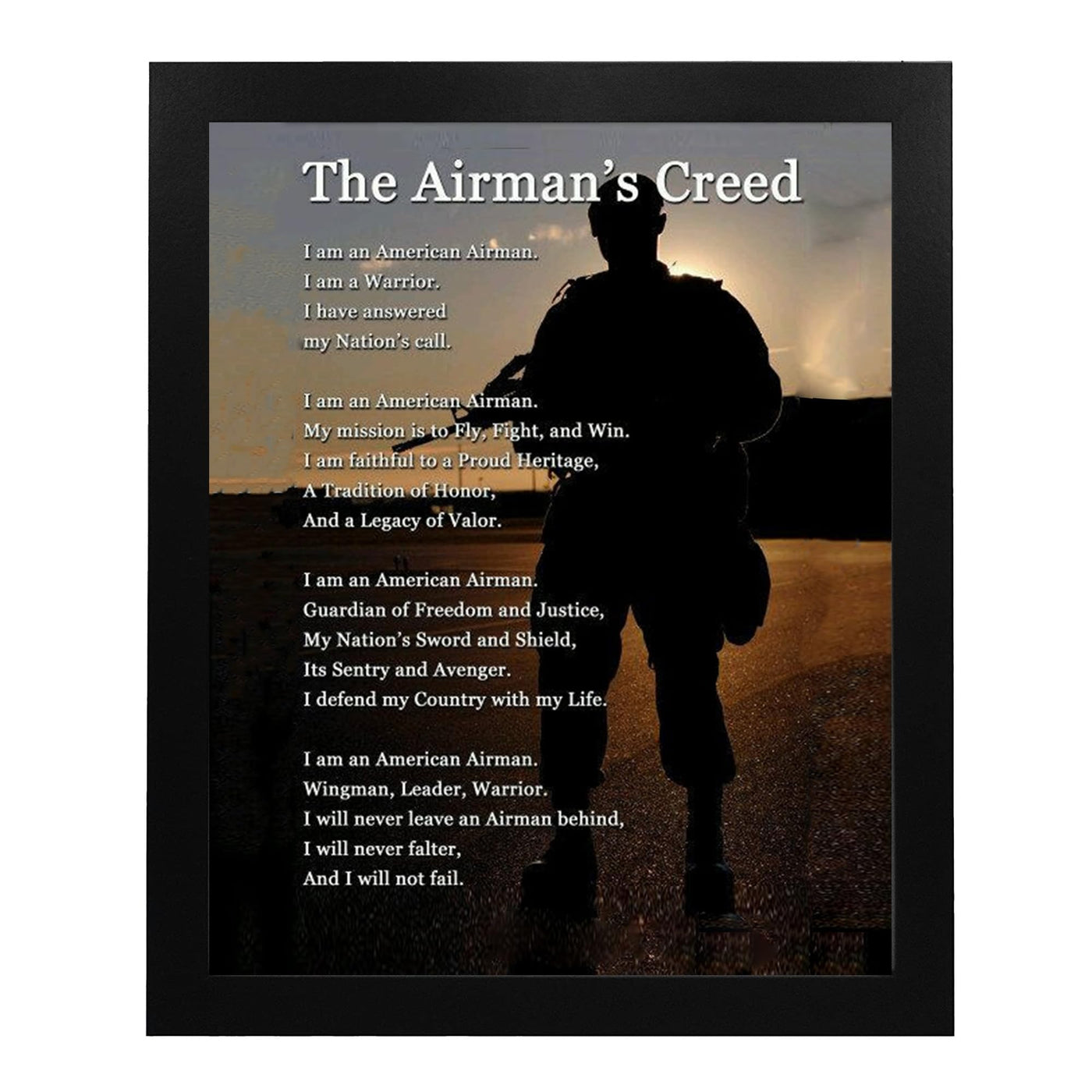 The Airman's Creed - US Air Force Military Wall Art, Wingman Military Wall Decor, Motivational Wall Art Print, Home Decor, Living Room Decor