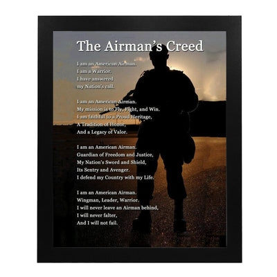 The Airman's Creed - US Air Force Military Wall Art, Wingman Military Wall Decor, Motivational Wall Art Print, Home Decor, Living Room Decor
