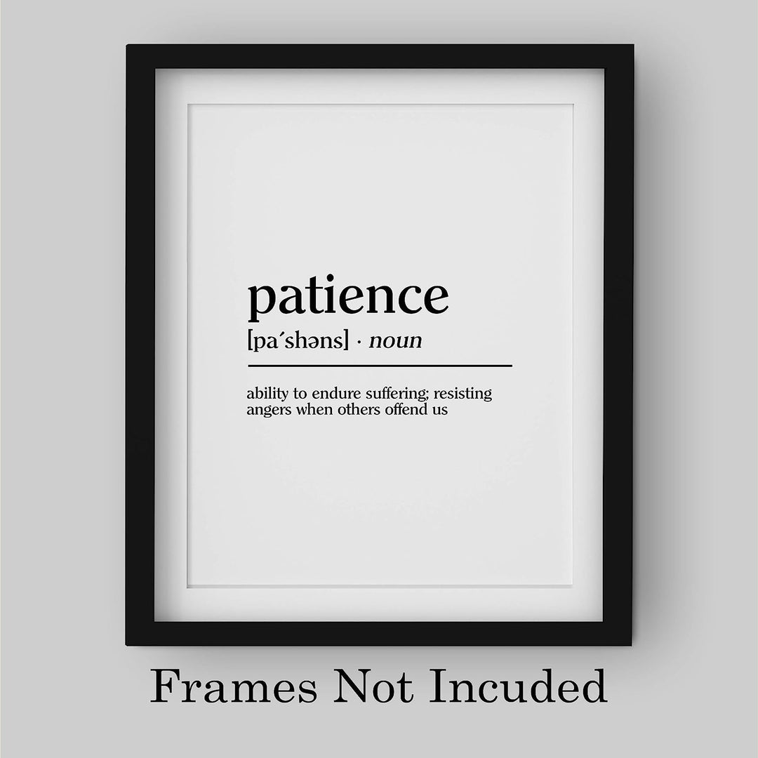 Definition of Patience Inspirational Christian Wall Art-8 x 10" Motivational"Gifts of the Spirit" Print-Ready to Frame. Home-Office-Church-Scripture Decor. Great Religious Gift-Be Patient!
