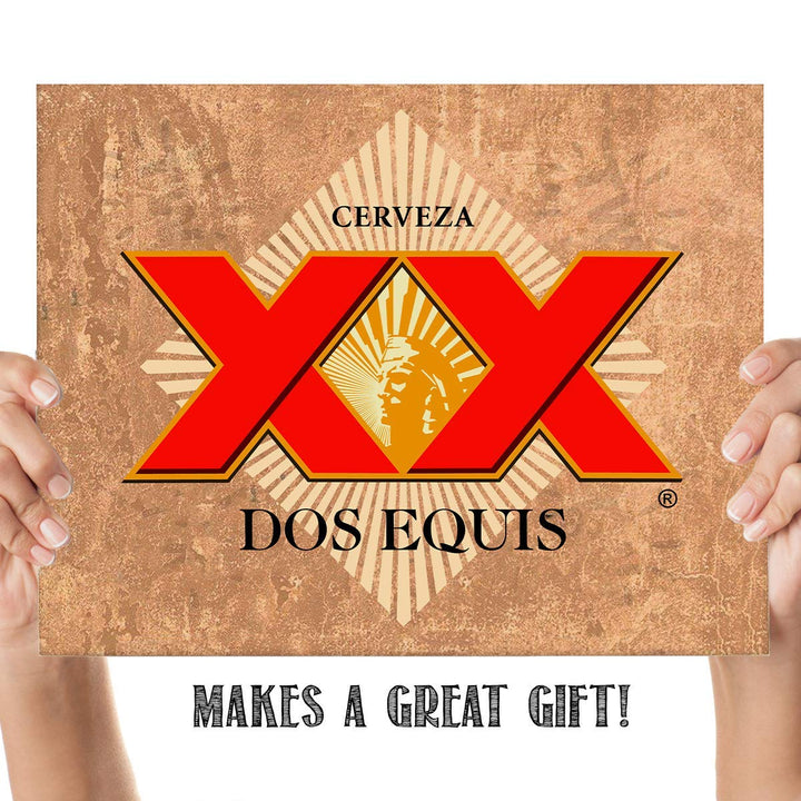 Dos Equis XX Beer- Logo Poster Print- 10 x 8" Wall Decor Print-Ready To Frame. Mexican Cerveza Sign Replica Print. Perfect Decor for Man Cave-Bar-Game Room-Garage-Dorm. Great Gift Idea!