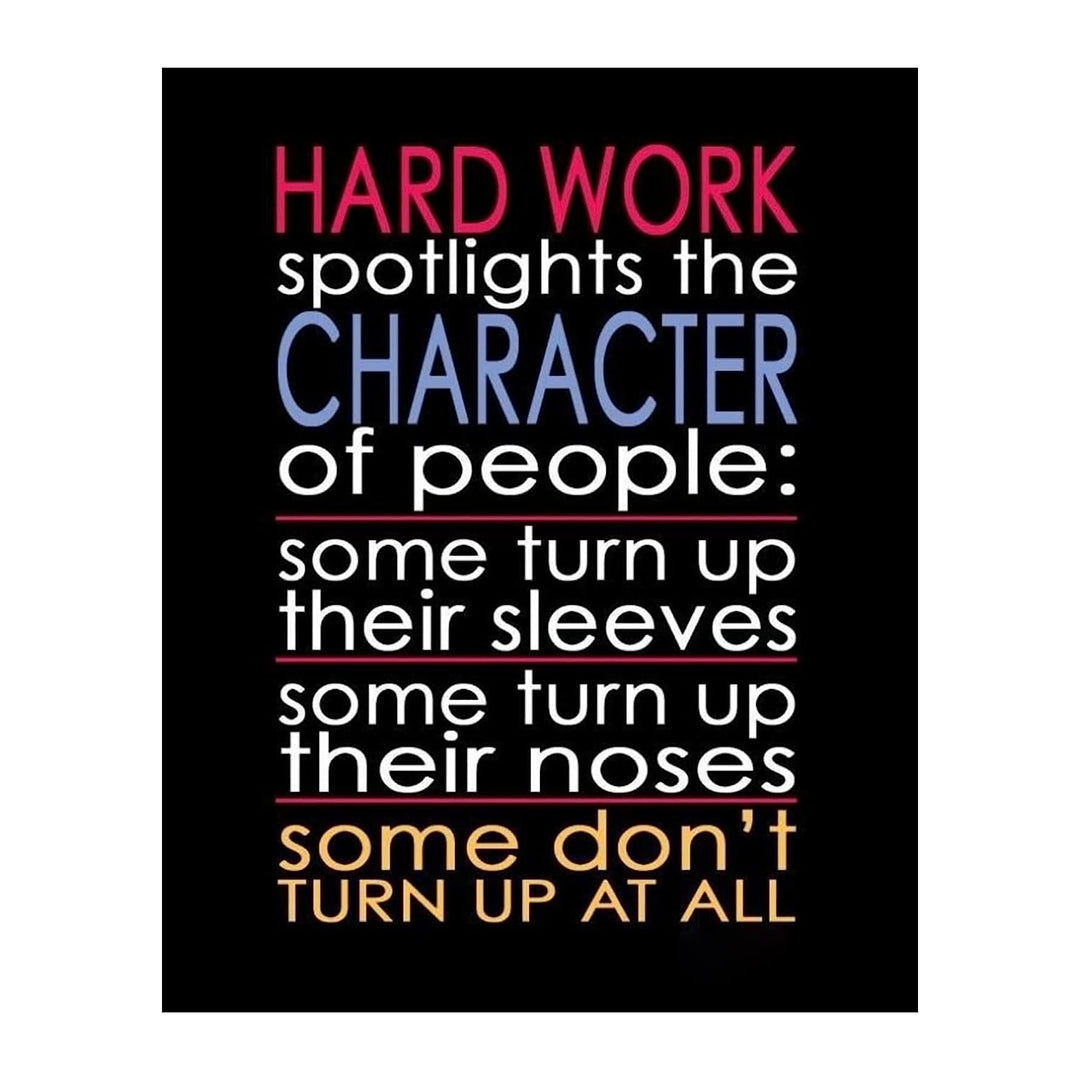 Hard Work Spotlights the Character of People-Motivational Wall Art- 8 x 10" Poster Print-Ready to Frame. Ideal for Home, School, Gym &amp; Workplace D?cor. Inspire &amp; Encourage Your Team to"Turn Up"