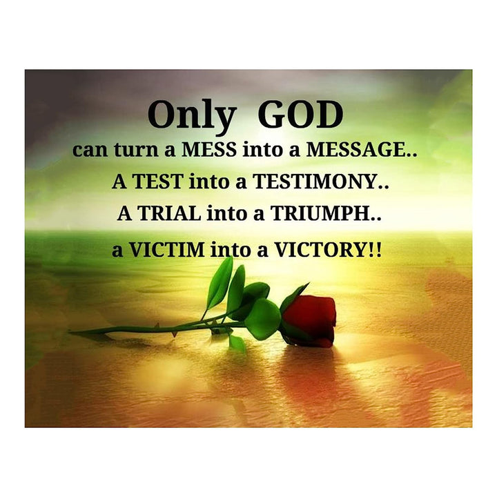 ONLY GOD- Turns Everything Into Victory!- 10 x 8" Spiritual Wall Decor. Modern Typographic Print-Ready to Frame. Home-Office D?cor. Great Christian Gift. Inspiring Reminder of God&