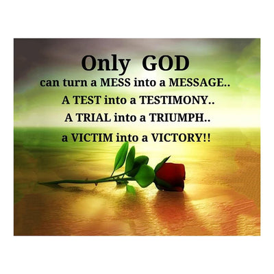 ONLY GOD- Turns Everything Into Victory!- 10 x 8" Spiritual Wall Decor. Modern Typographic Print-Ready to Frame. Home-Office D?cor. Great Christian Gift. Inspiring Reminder of God's Power.