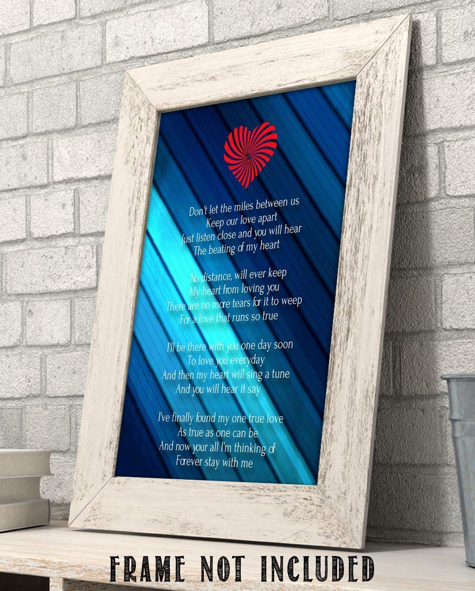 Miles Between Us- Love Letter-Wall Art Print-8 x 10" Wall Decor-Ready to Frame. Modern Typographic Print. Home-Bedroom-Romantic Decor. Let Your True Love Know the Distance Will Not Stop You.