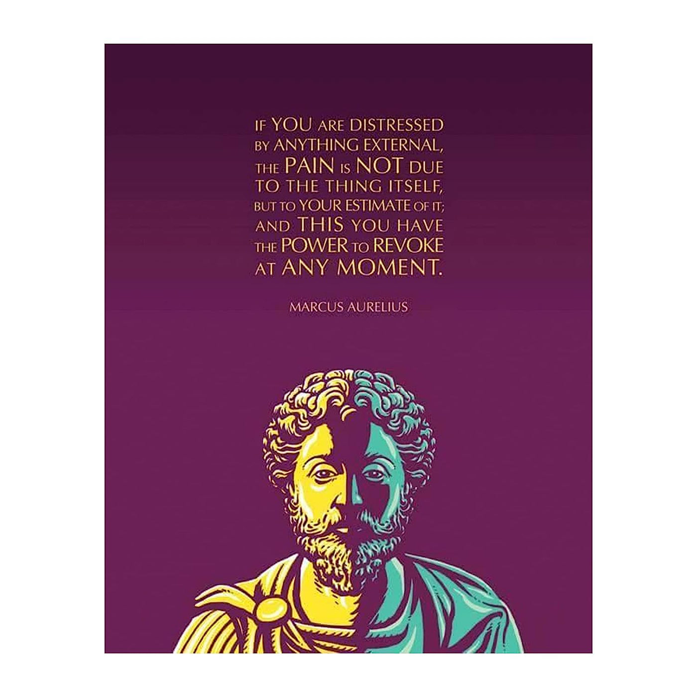 Marcus Aurelius Quotes Wall Art-"If You Are Distressed-You Have the Power to Revoke"-8 x 10 Art Wall Print-Ready to Frame. Old World Decor for Home-Office-Classroom. Inspirational Philosophical Quote.