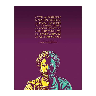 Marcus Aurelius Quotes Wall Art-"If You Are Distressed-You Have the Power to Revoke"-8 x 10 Art Wall Print-Ready to Frame. Old World Decor for Home-Office-Classroom. Inspirational Philosophical Quote.