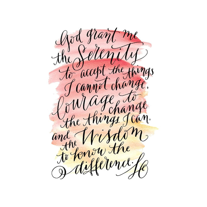 SERENITY PRAYER Script- 8 x 10"- Art Poster Print- Scripture Wall Art- Modern Art Typographic Design-Ready to Frame. Home- Church-Office D?cor-Christian Gifts. Inspiring &amp; Encouraging Verse for All.