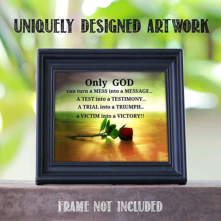 ONLY GOD- Turns Everything Into Victory!- 10 x 8" Spiritual Wall Decor. Modern Typographic Print-Ready to Frame. Home-Office D?cor. Great Christian Gift. Inspiring Reminder of God&